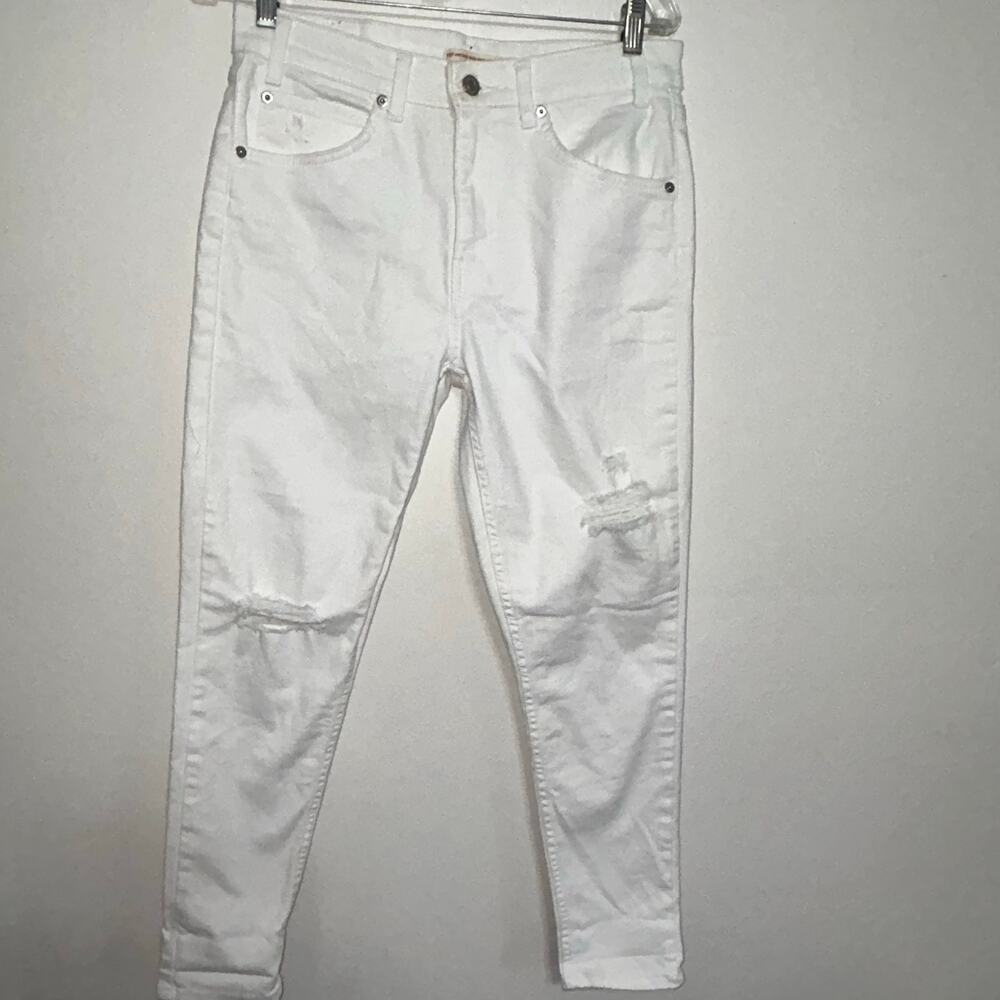 Levi's 721 Vintage High Rise Skinny Jeans White Size 30